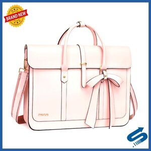 Convertible Laptop Shoulder Bag PU Leather Messenger Backpack Work Briefcase